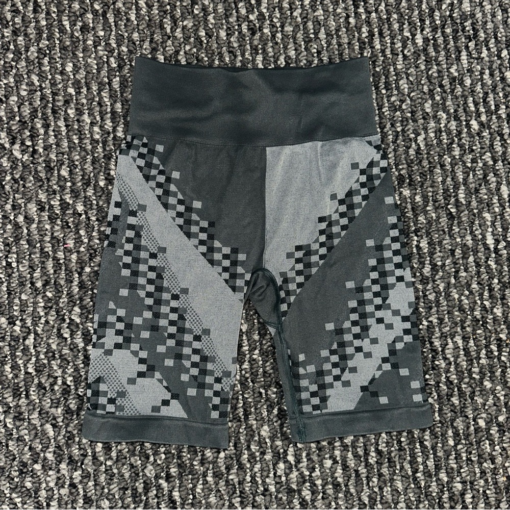 Gymshark Pixel Pattern Shorts - Black and Gray
